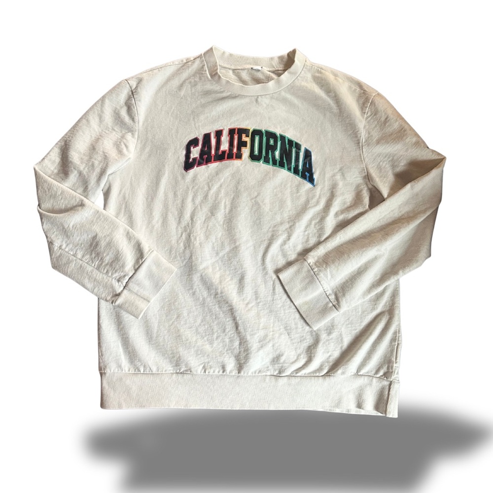 White California Rainbow Long Sleeve Vintage T-Shirt Tee Gay LGBTQ